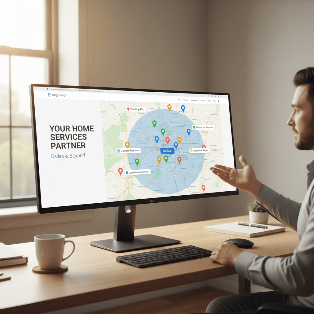 Google Maps integration showing service area on website