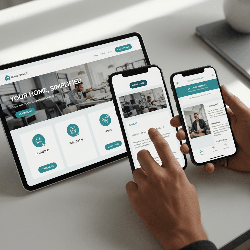 Mobile-responsive website design displayed on smartphones